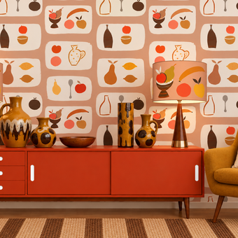Naive Fruit Wallpaper - Peach