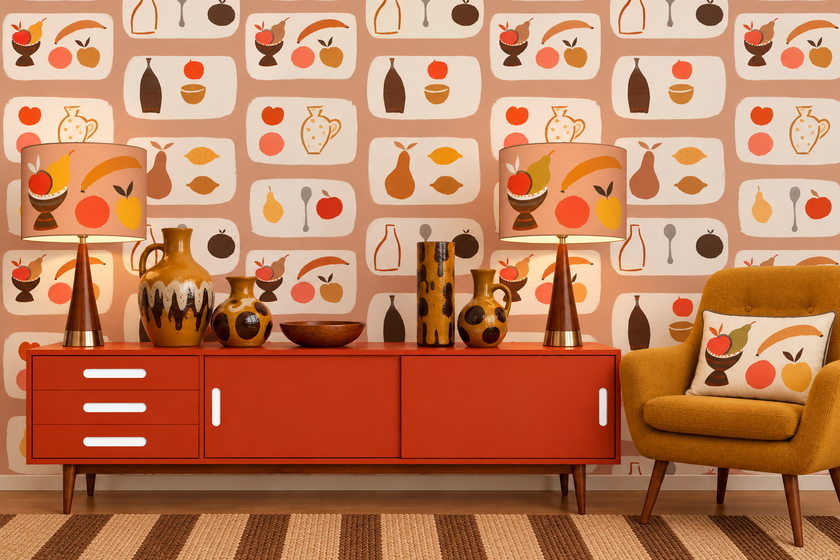 Naive Fruit Wallpaper - Peach