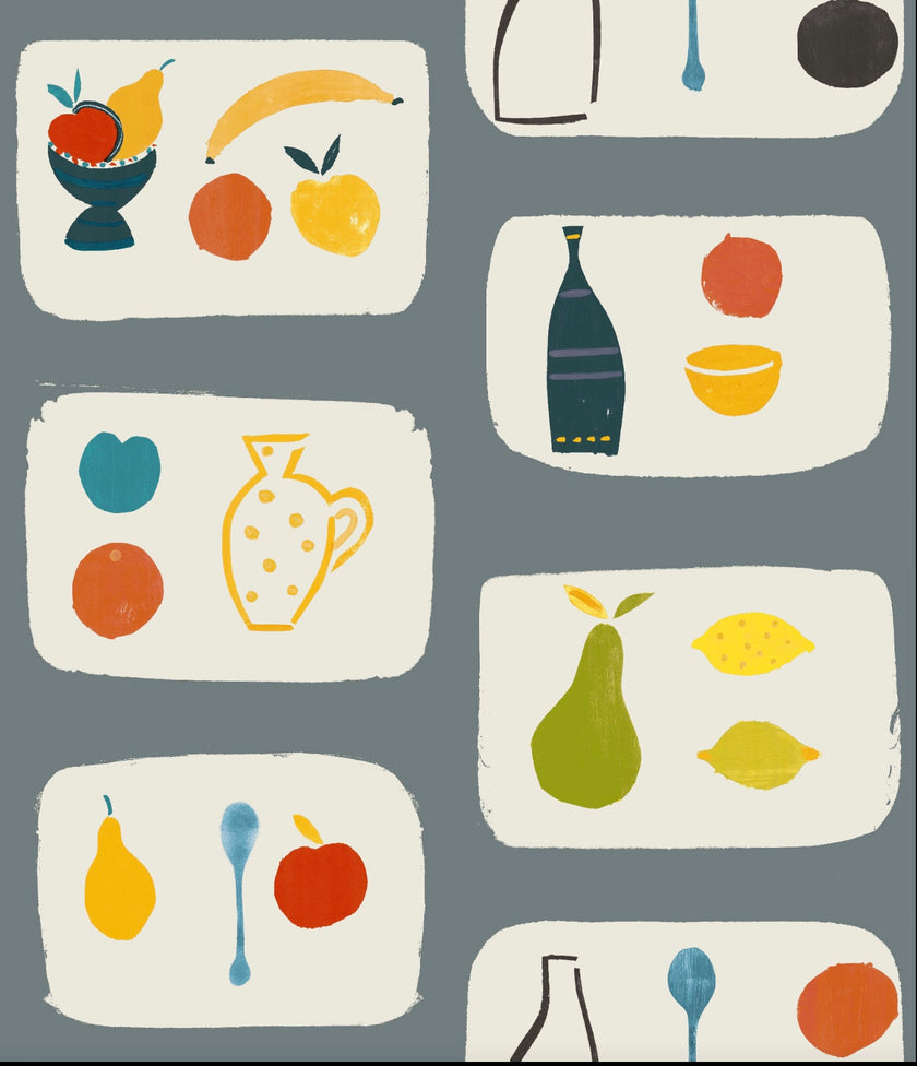 Naive Fruit Wallpaper - Pewter