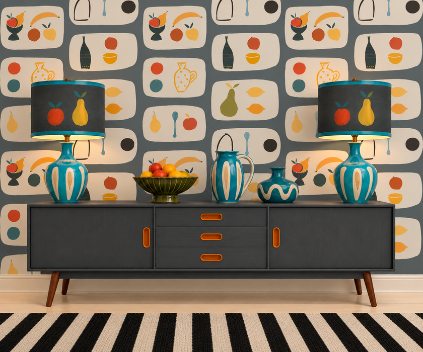 Naive Fruit Wallpaper - Pewter