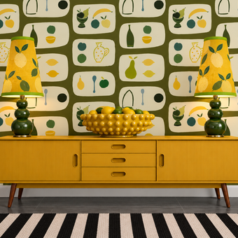 Naive Fruit Wallpaper - Moss