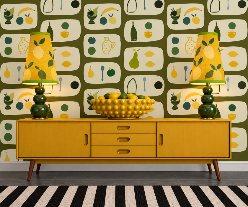 Naive Fruit Wallpaper - Moss
