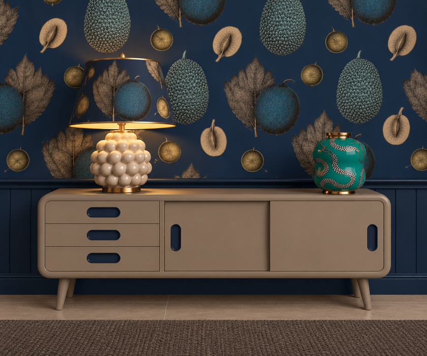Tropical Fruit Wallpaper - Petrol