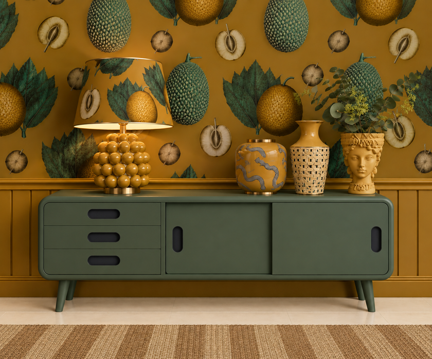 Tropical Fruit Wallpaper - Ochre