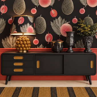 Tropical Fruit Wallpaper- Coral
