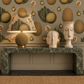 Tropical Fruit Wallpaper - Soft Mushroom
