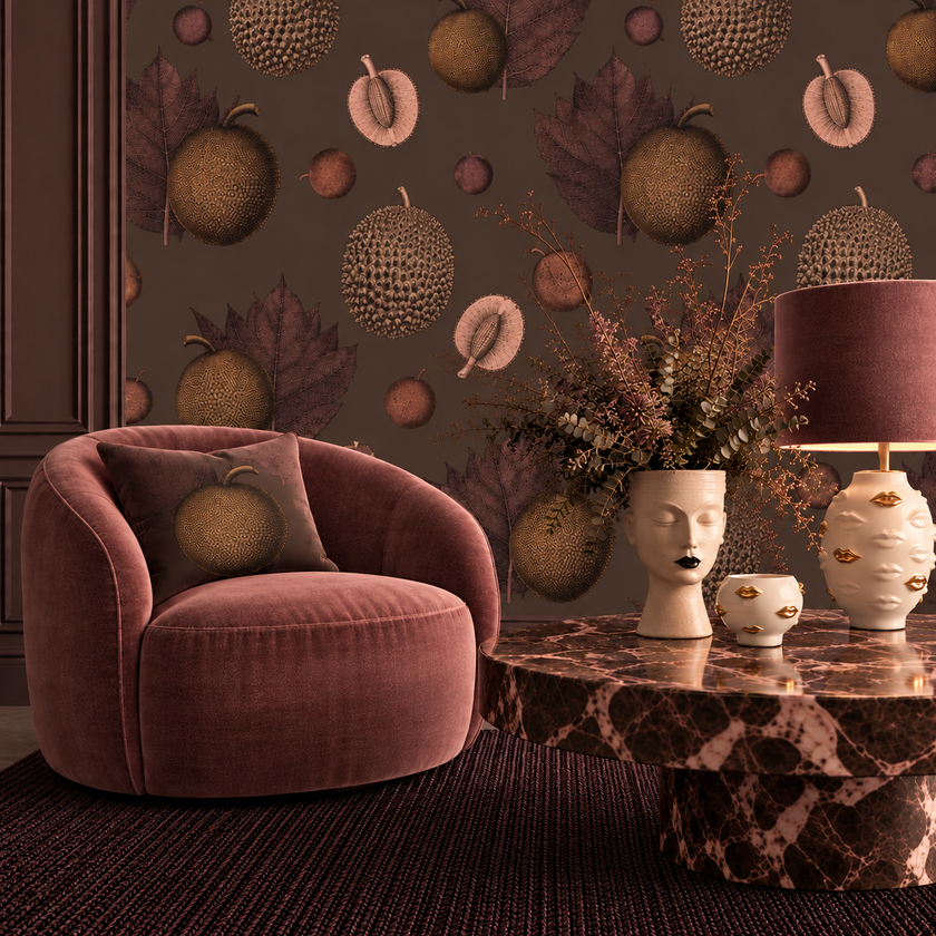 Tropical Fruit Wallpaper - Mocha