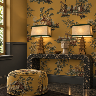 Vintage Oriental Wallpaper - Ochre