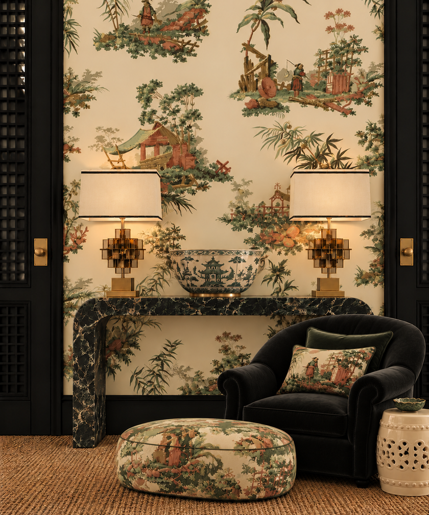 Vintage Oriental Wallpaper