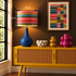Medium Multi fine striped Lampshade