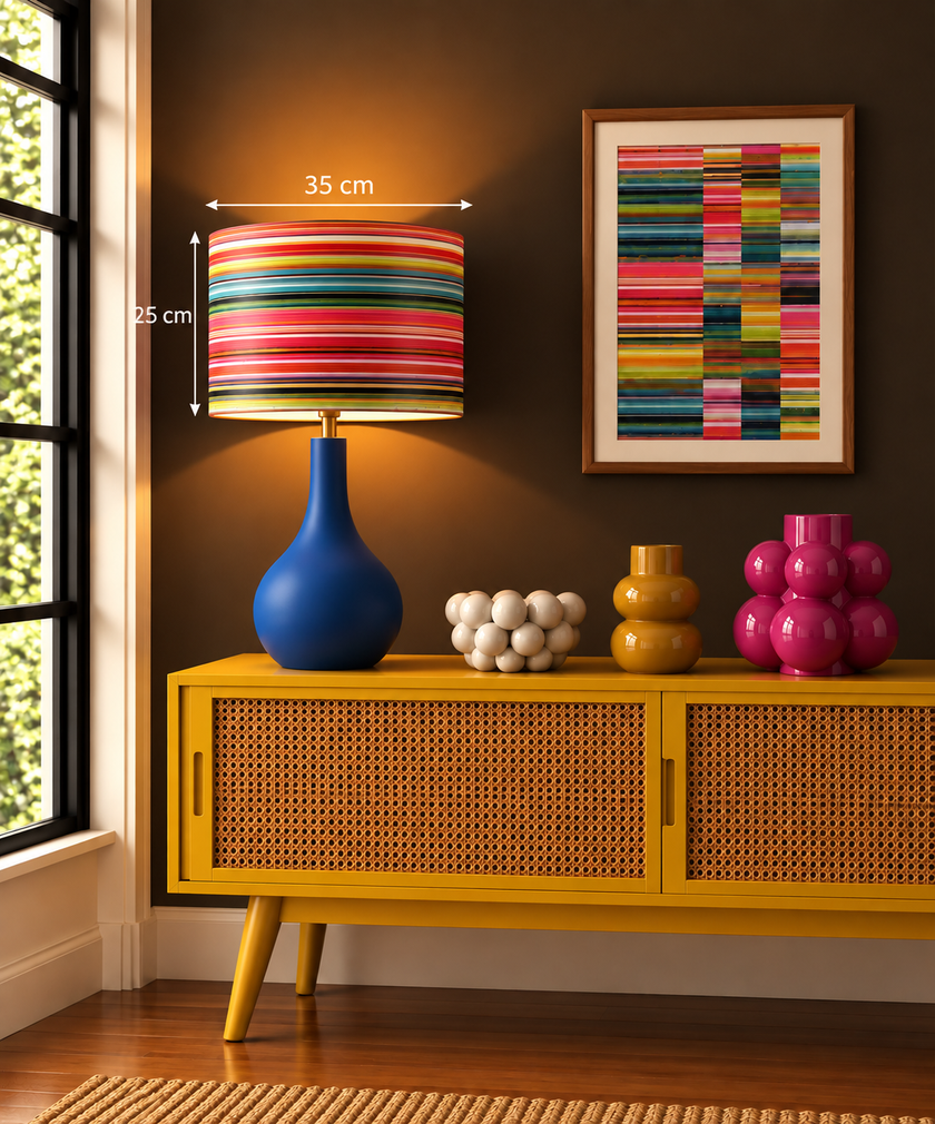 Medium Multi fine striped Lampshade