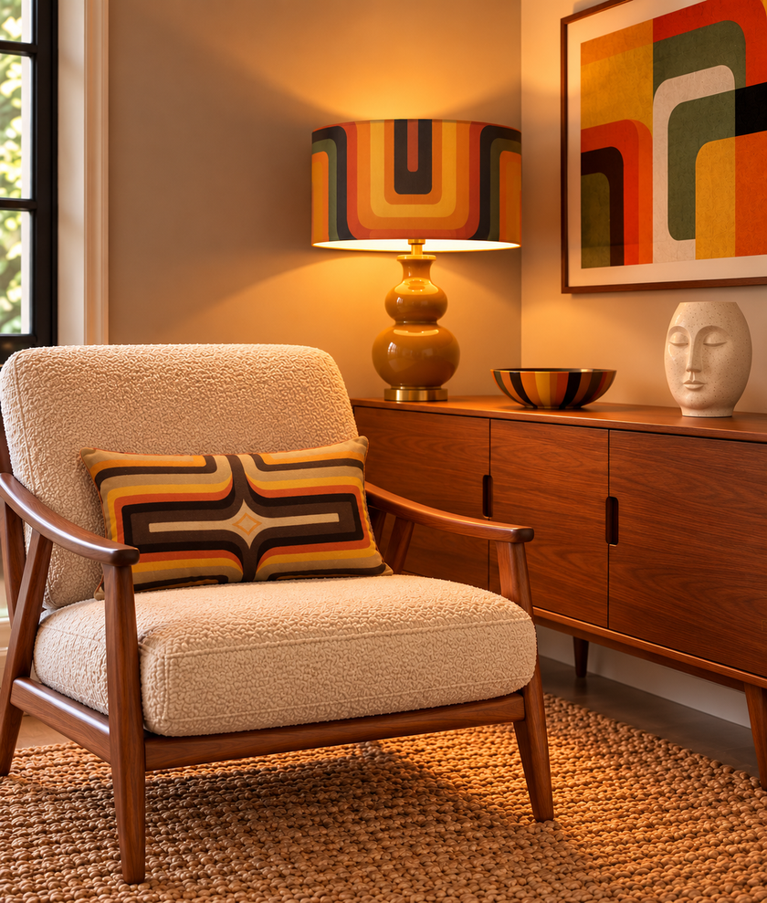 Medium Retro geometric Lampshade