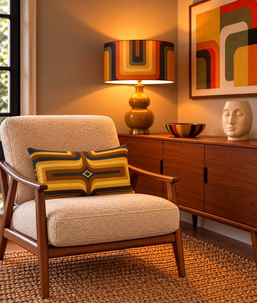 Medium Retro geometric Lampshade