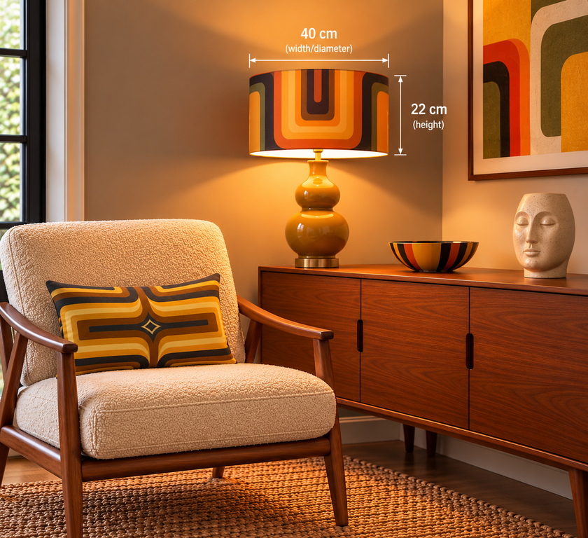 Medium Retro geometric Lampshade