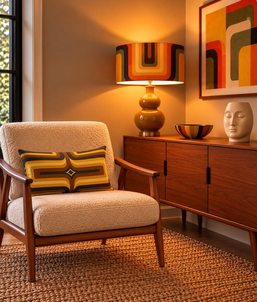 Medium Retro geometric Lampshade