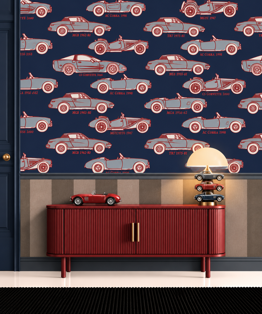Classic Car Blueprint Wallpaper