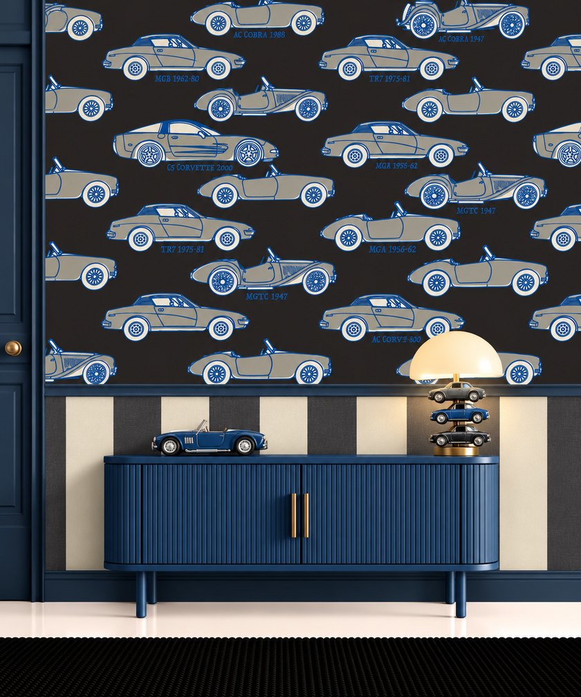 Classic Car Blueprint Wallpaper
