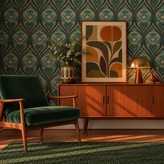 Vintage floral Damask Wallpaper