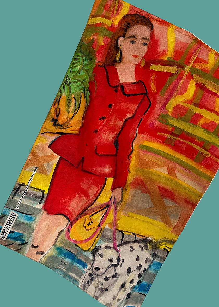 Lady Shopping Tea Towel