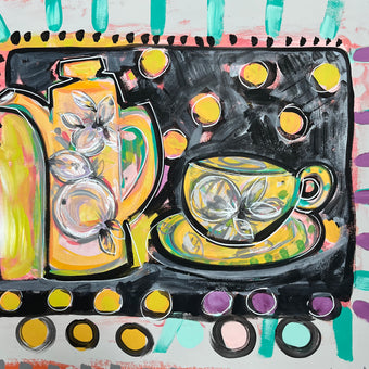 Tea Pot Gouache Painting