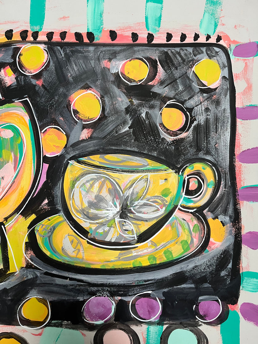 Tea Pot Gouache Painting