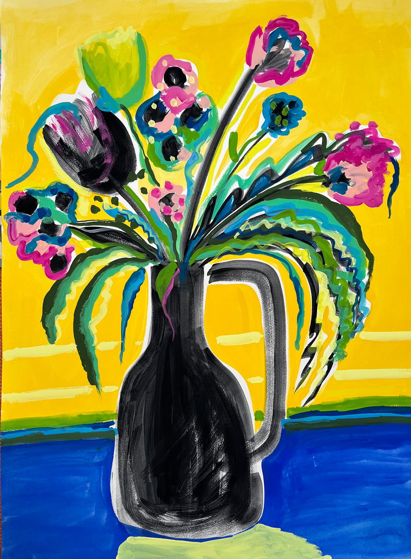 Jolly Floral Gouache Painting