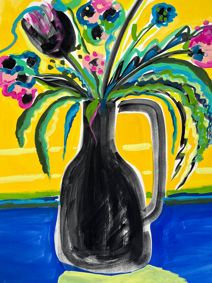 Jolly Floral Gouache Painting