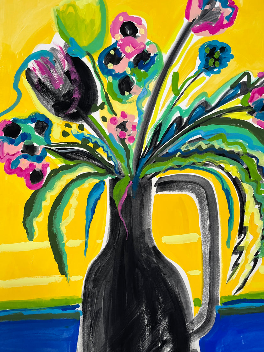 Jolly Floral Gouache Painting
