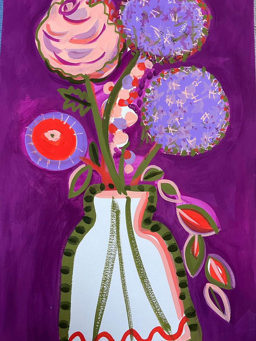 Allium Gouache Painting