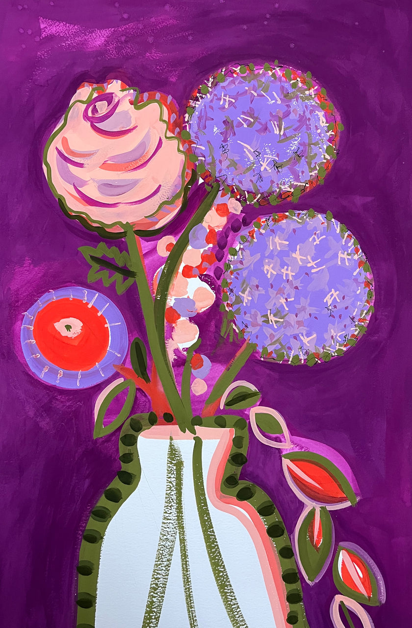 Allium Gouache Painting