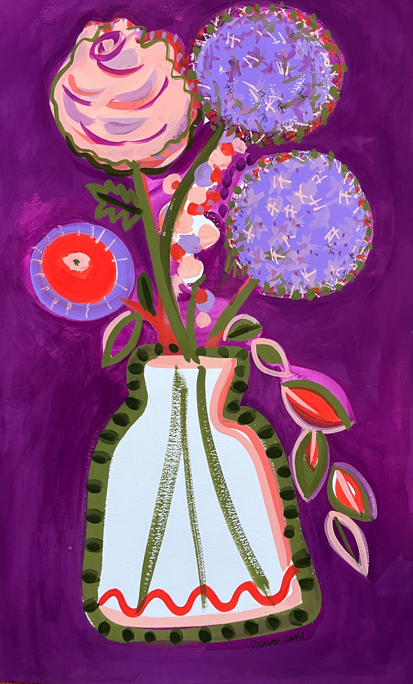 Allium Gouache Painting
