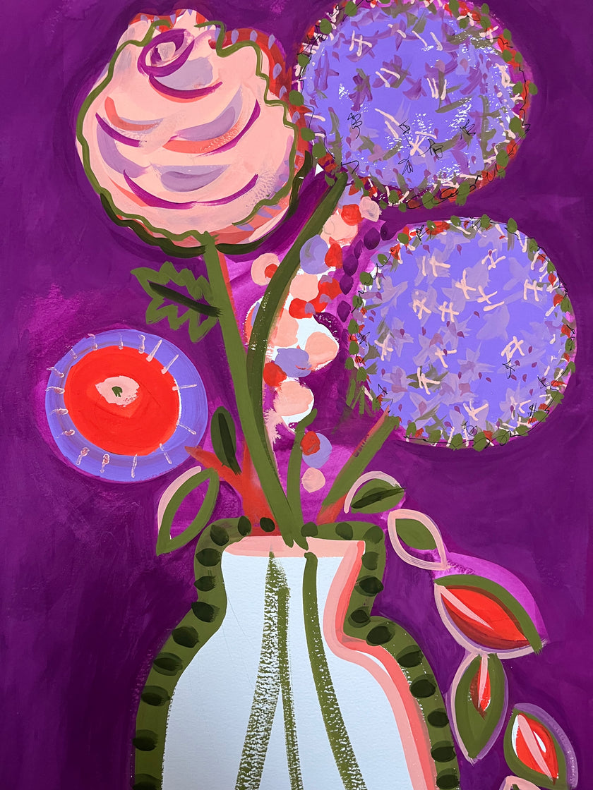 Allium Gouache Painting
