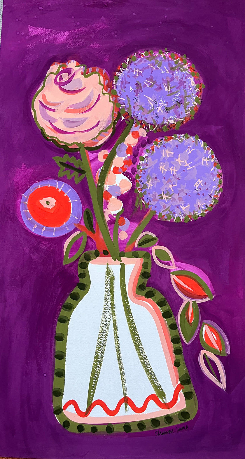 Allium Gouache Painting