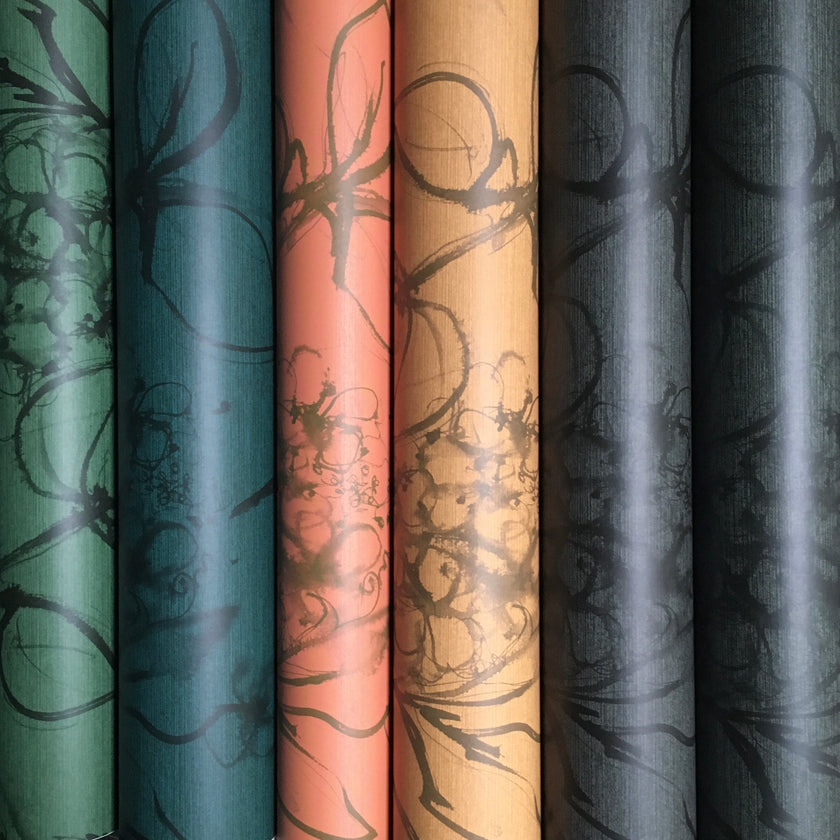 Aquatint Large Panel Floral Wallpaper