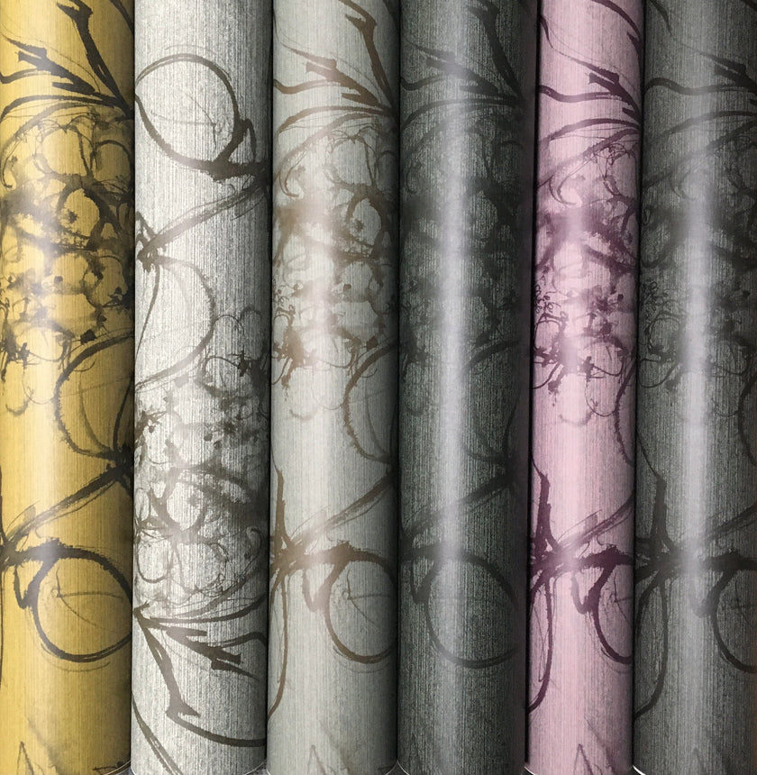 Aquatint Large Panel Floral Wallpaper