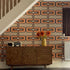 70s Geometric wallpaper Mushroom + Orange