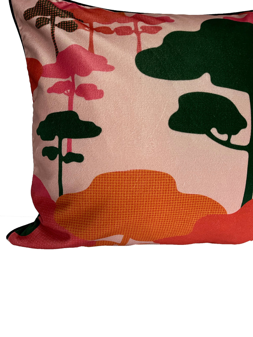 Cloud Tree Velvet Cushion - Rose
