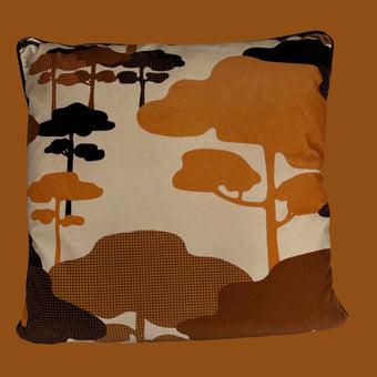 Cloud  Tree Velvet Cushion - Tan