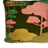 Cloud Tree Velvet Cushion - Hunter green