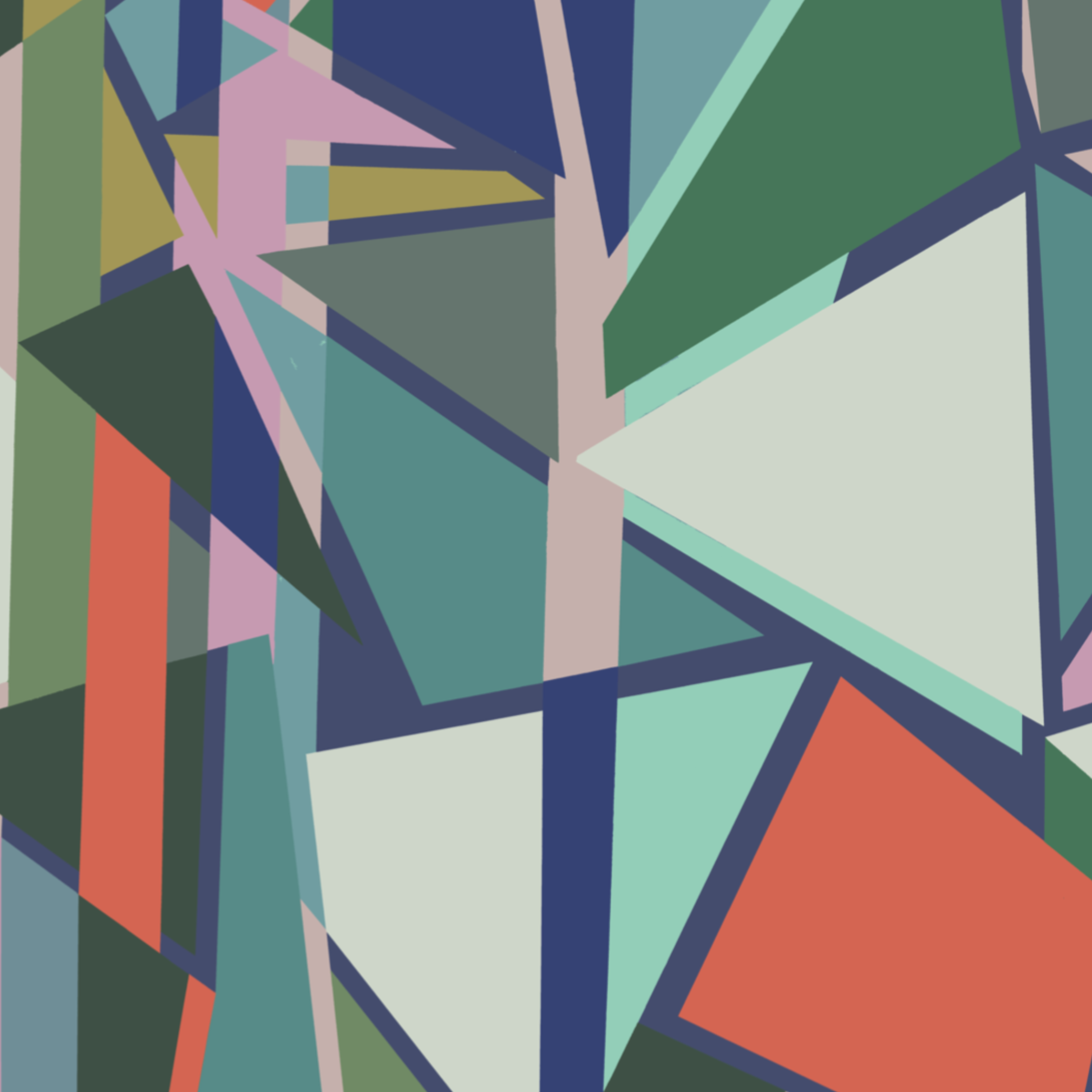 4 panel Geometric mural Wallpaper - Navy