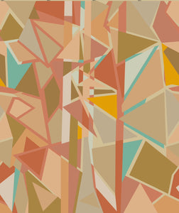 4 panel Geometric mural Wallpaper - Sand