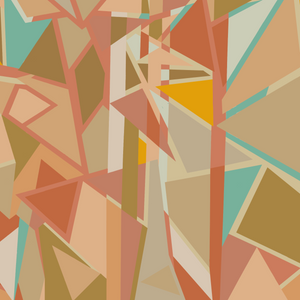 4 panel Geometric mural Wallpaper - Sand