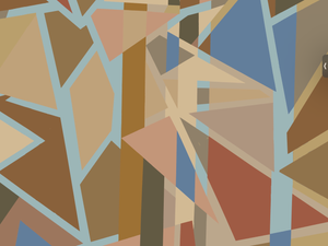 4 panel Geometric mural Wallpaper - Burnt umber