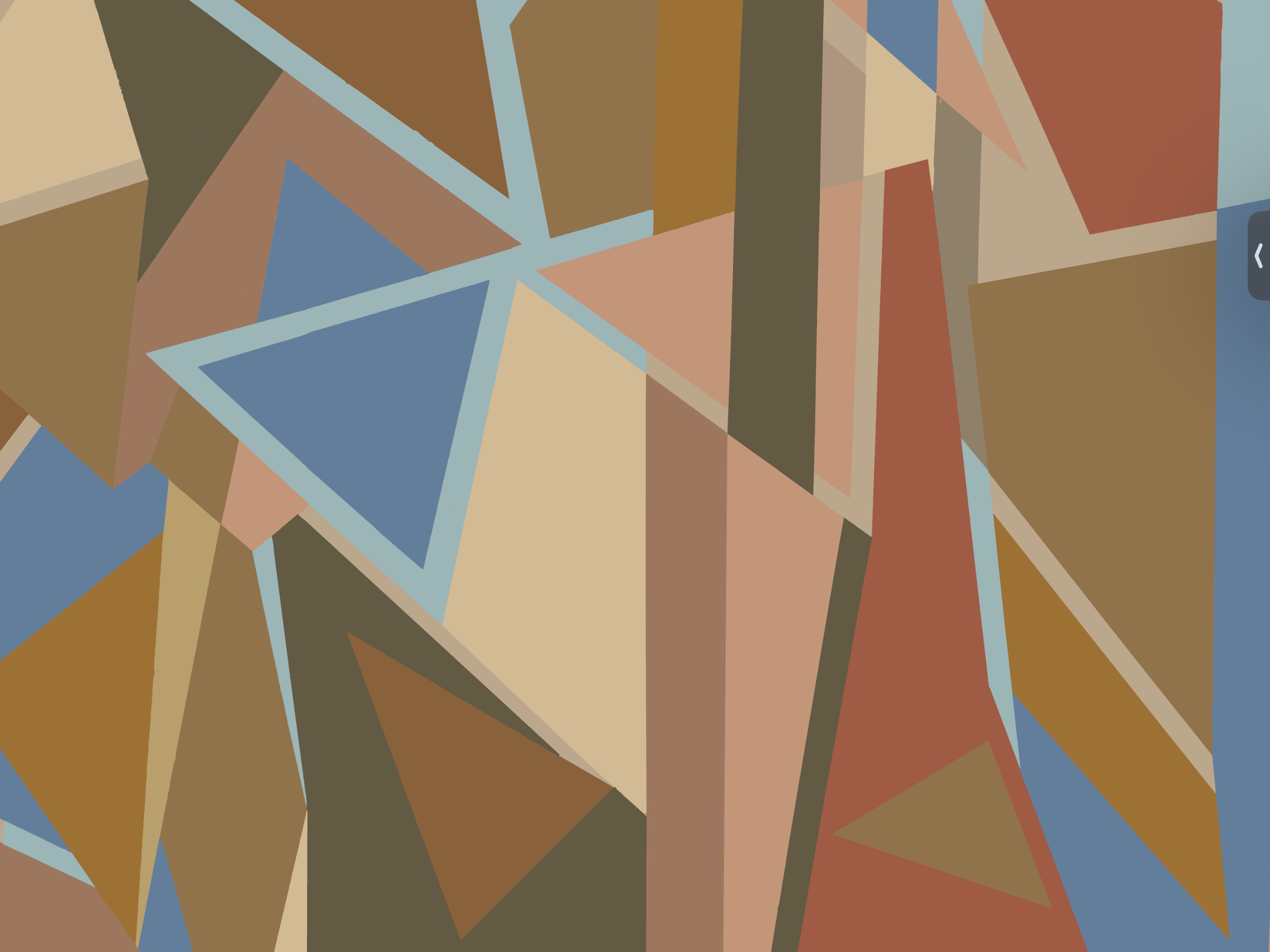 4 panel Geometric mural Wallpaper - Burnt umber