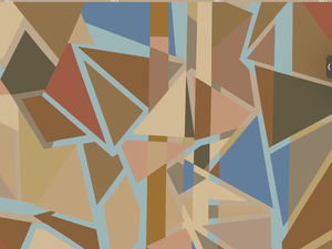 4 panel Geometric mural Wallpaper - Burnt umber