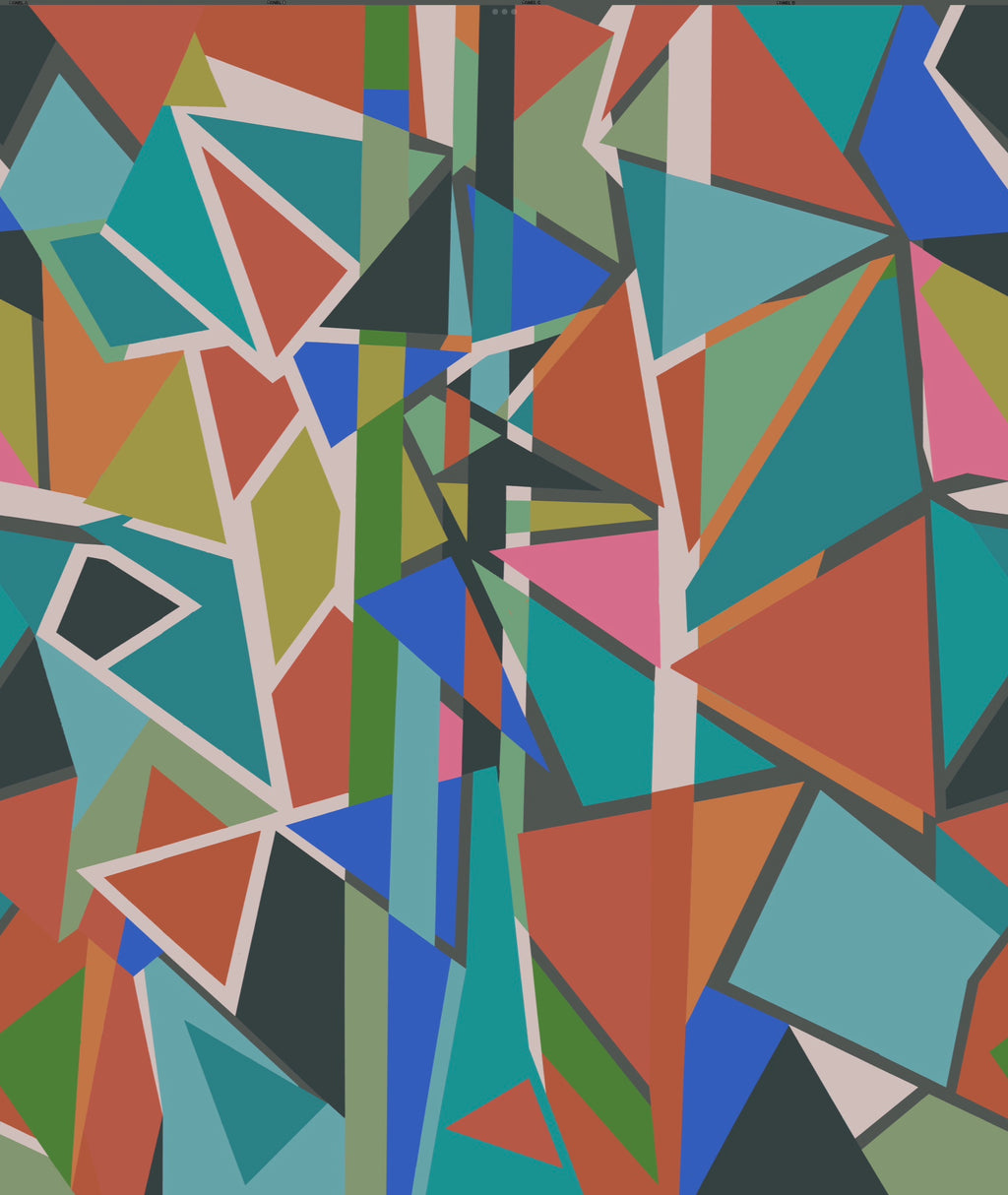 4 panel Geometric mural Wallpaper - Jazz