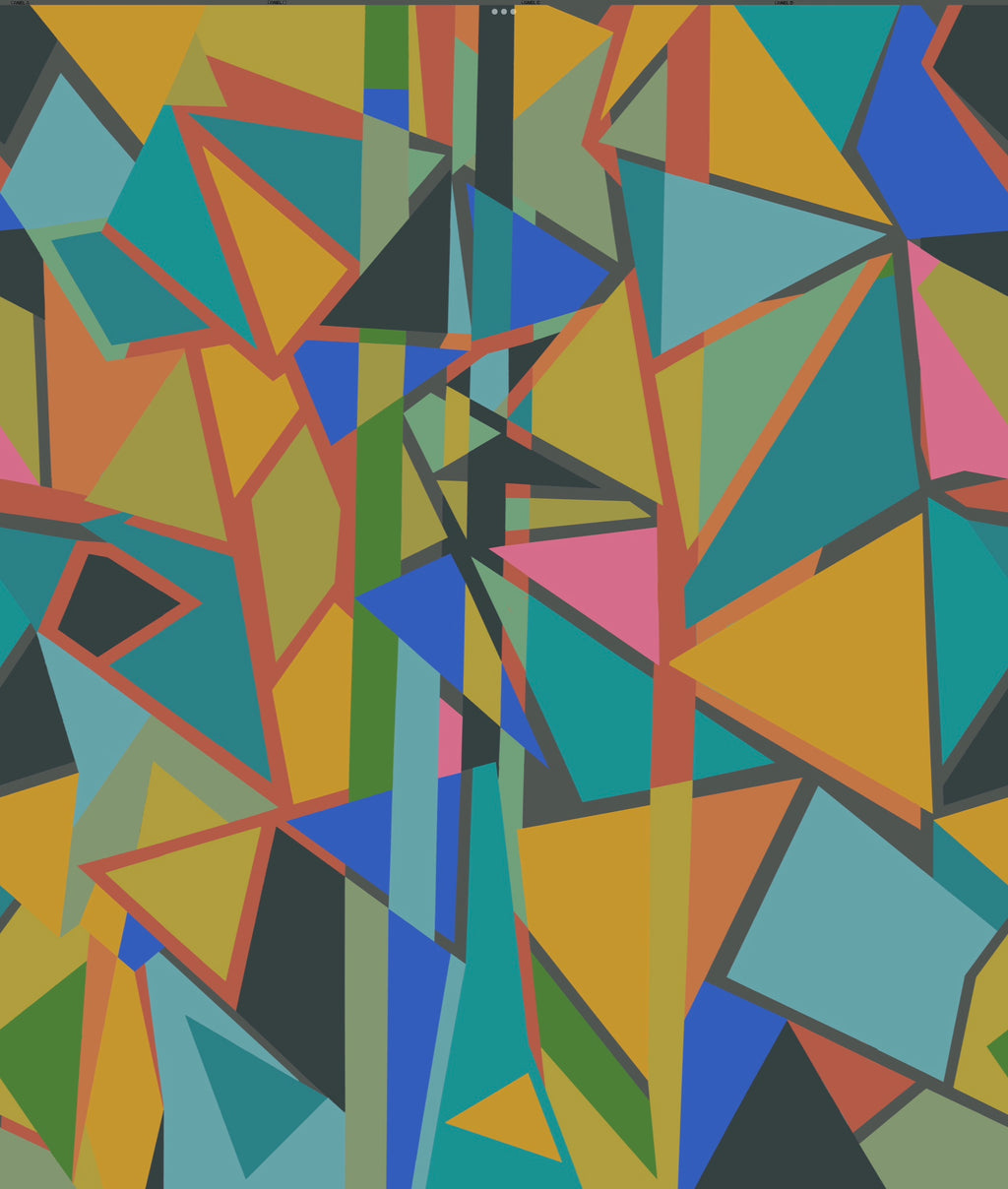 4 panel Geometric mural Wallpaper -