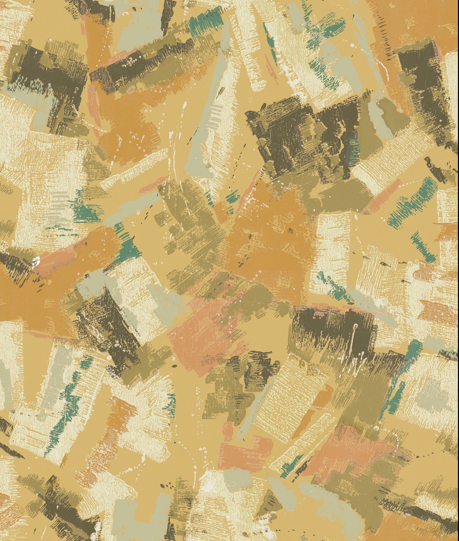 1950s brushstroke Wallpaper - Buttermilk