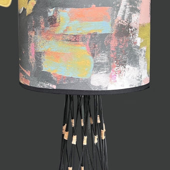Painterly Abstract Lamp shade - Black