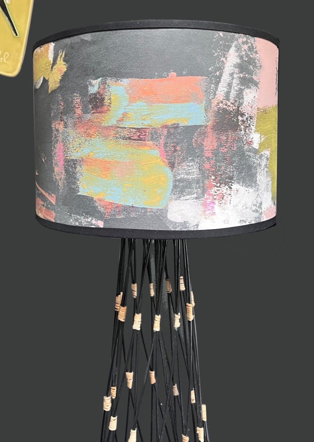 Painterly Abstract Lamp shade - Black